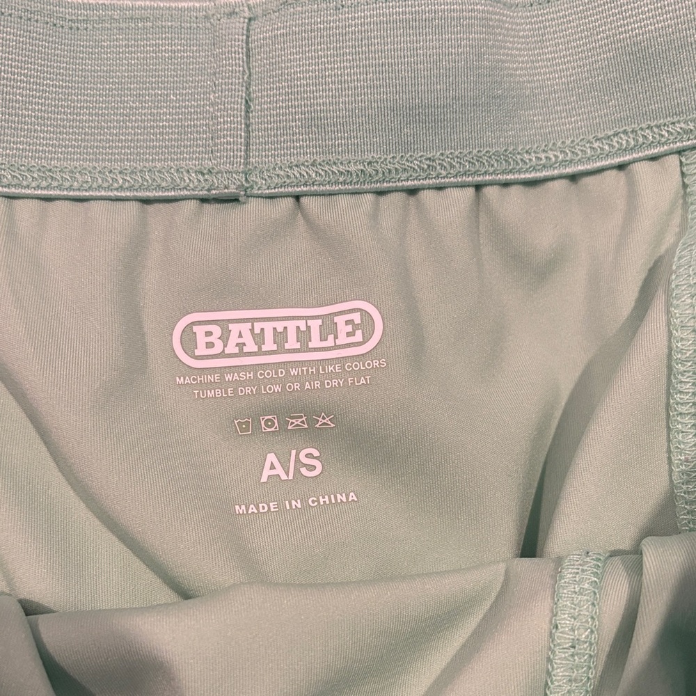 Men's Battle Mint Athletic 2-in-1 Running Shorts with Drawstring - Picture 2 of 3
